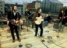 Impromptu 1974 Beatles reunion on roof of New York City apartment building.